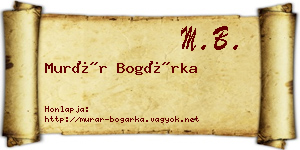 Murár Bogárka névjegykártya